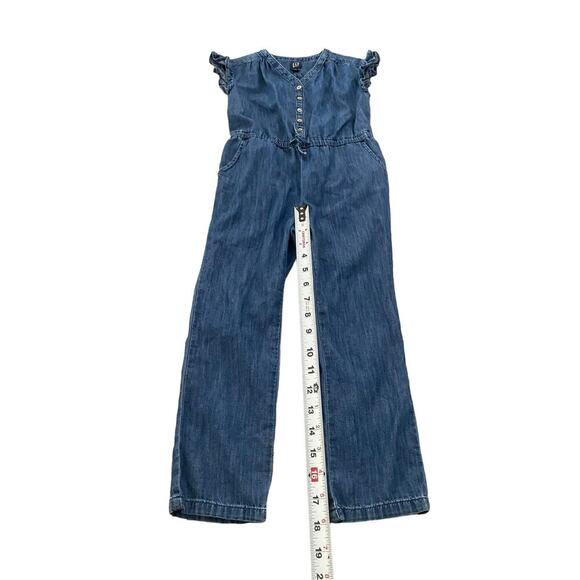 Gap Blue Button Front Classic Denim Western Jumpsuit Size 6 - Picture 1 of 4